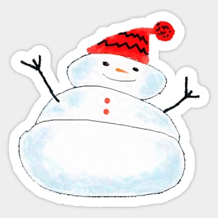 Painted Snowman Sticker